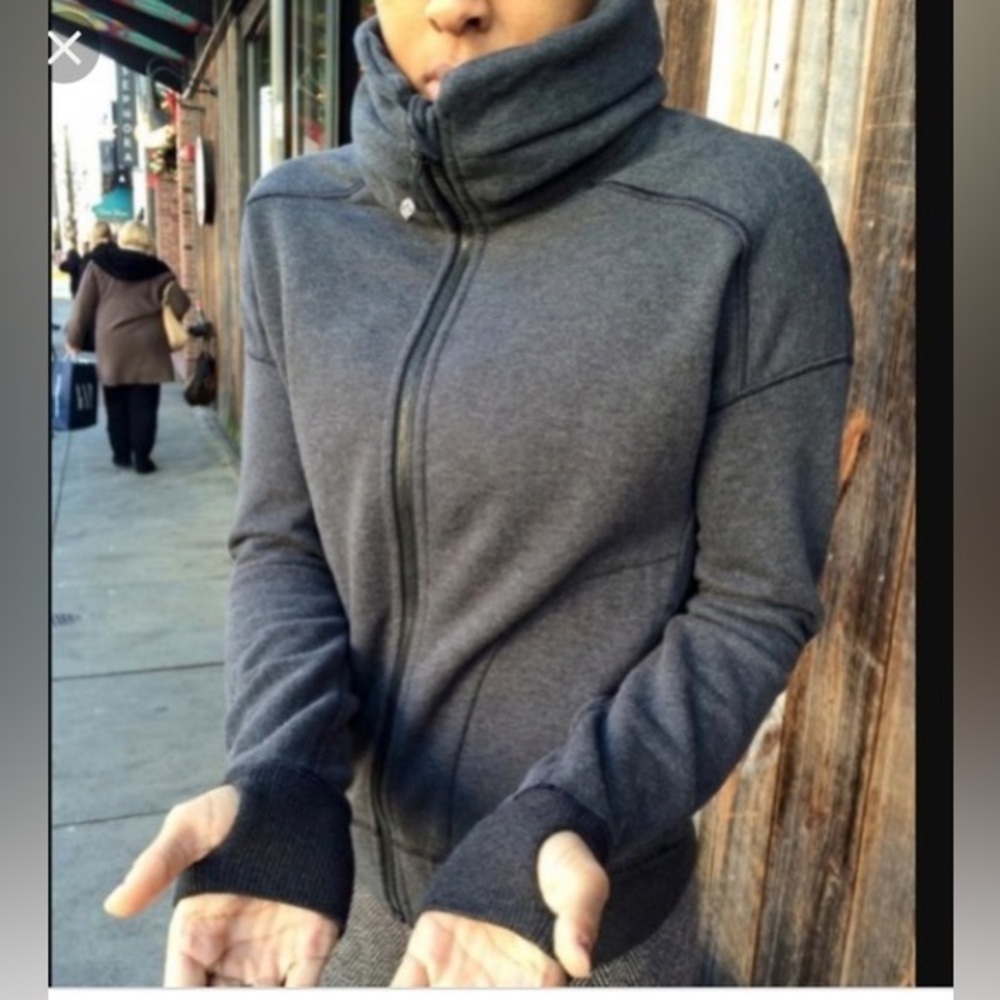 Lululemon Hug It Out Jacket in Heathered Speckled Black Womens Size 6